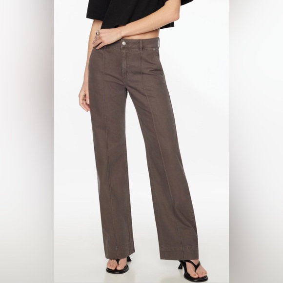 brown/grey wide leg jeans - Picture 1 of 2